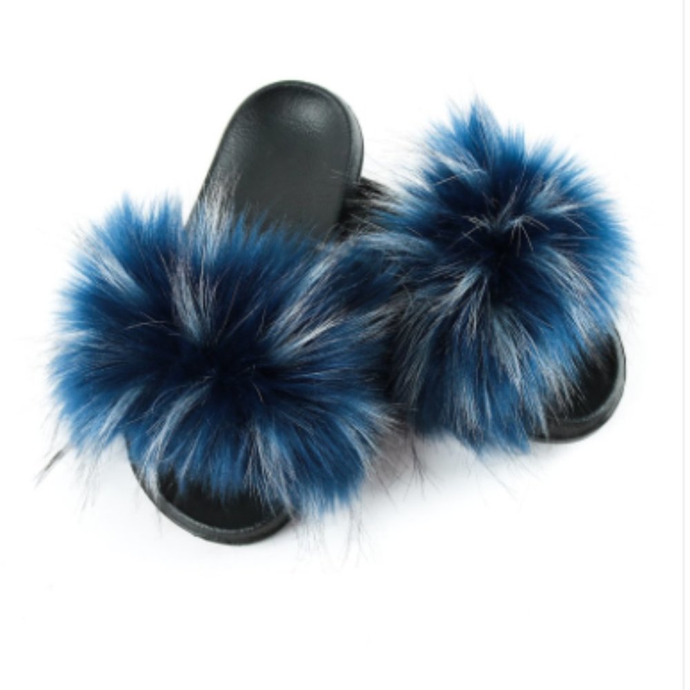 Real Faux Fur Cute Slippers